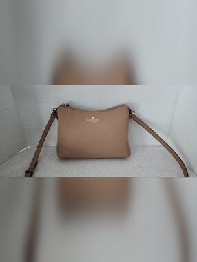 Kate Spade Bailey Crossbody Bag Taupe Beige Leather Purse